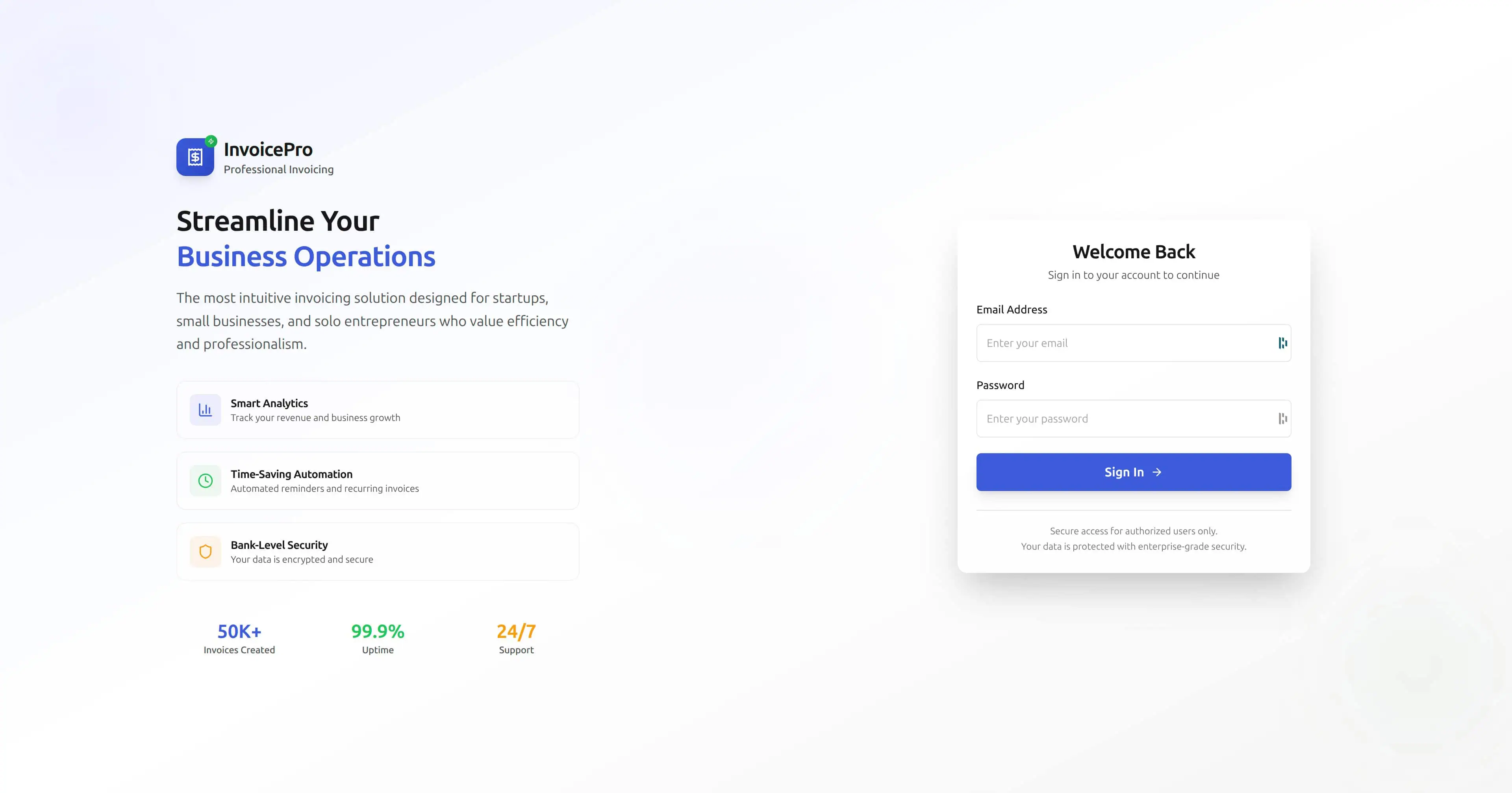 Professional Invoicing Platform